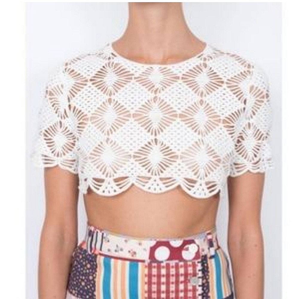 LHD white La Mer crop top size XS/S